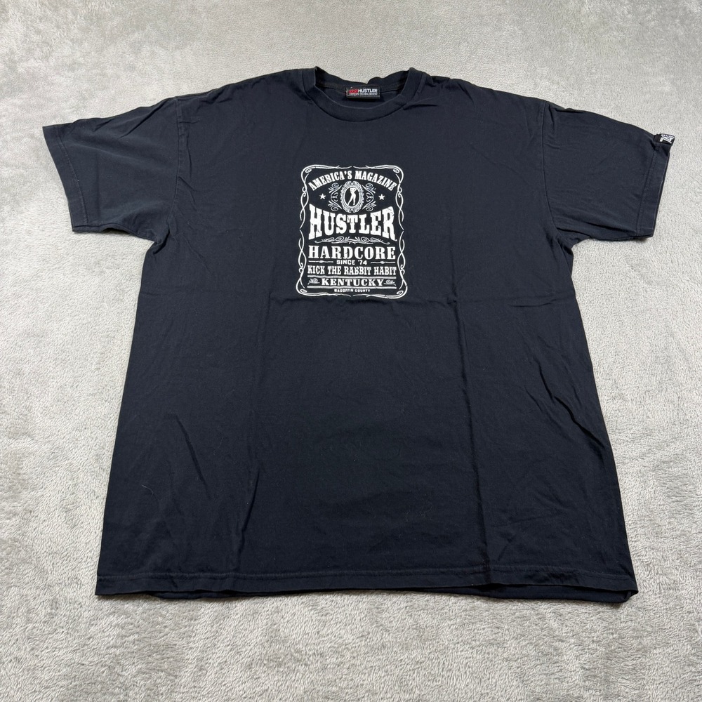 Hustler Crewneck T Shirt Mens XL Black Jack Graphic Streetwear
